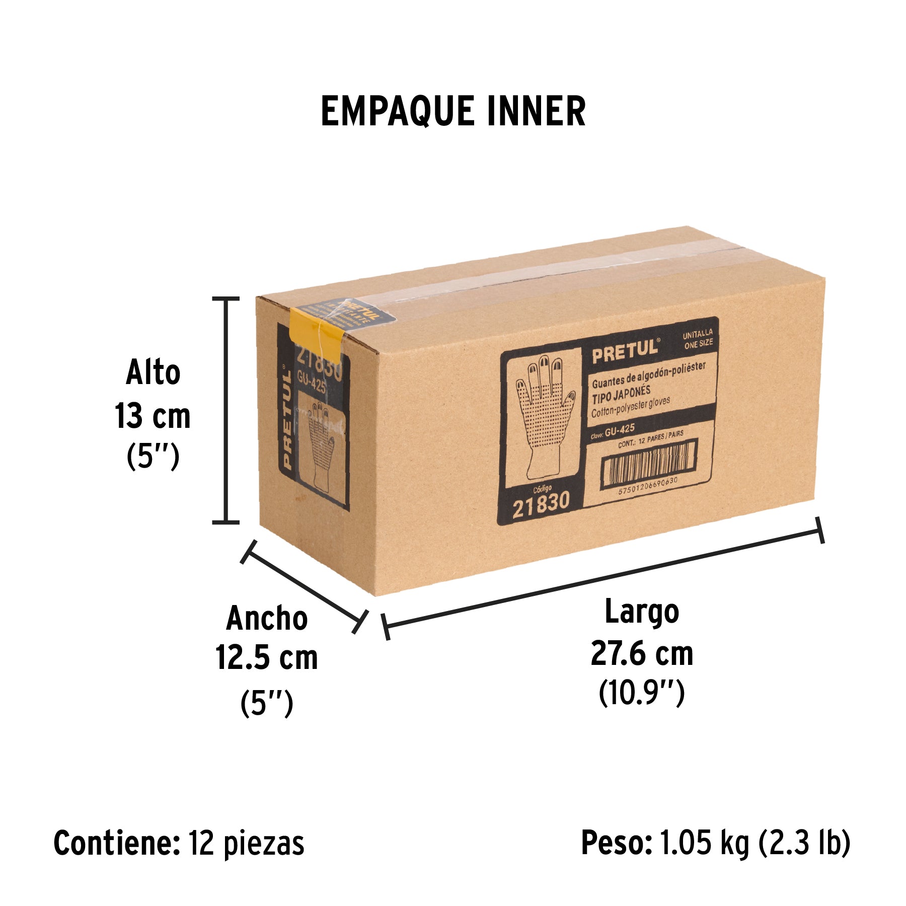 Guantes de algodón con puntos de pvc, pretul