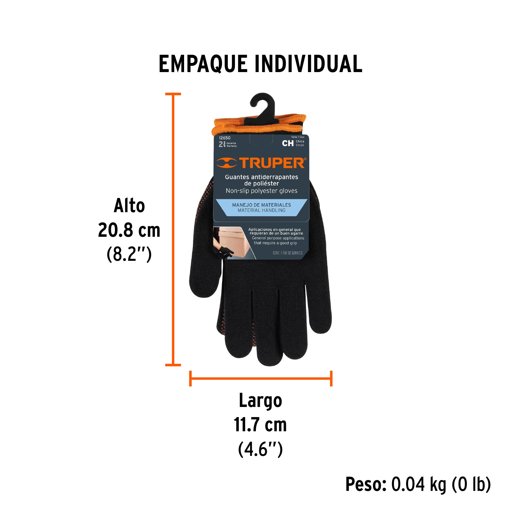 Guantes de nylon con puntos de PVC en palma, chicos
