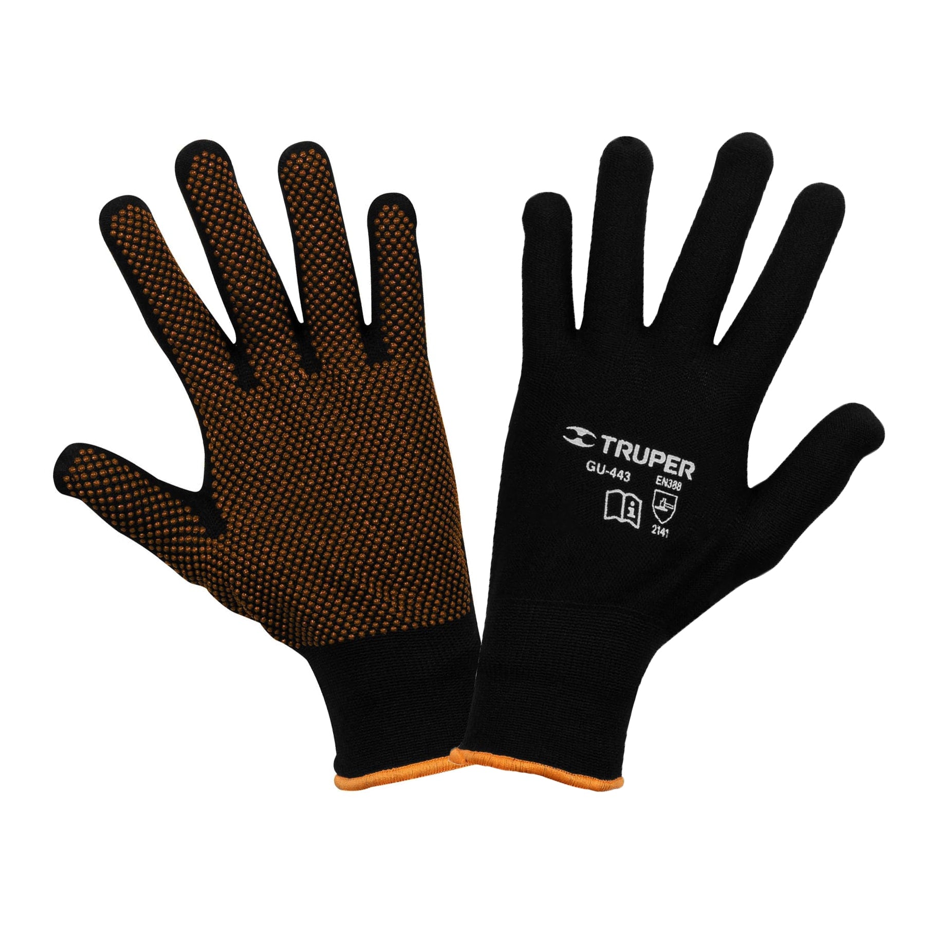 Guantes de nylon con puntos de PVC en palma, grandes