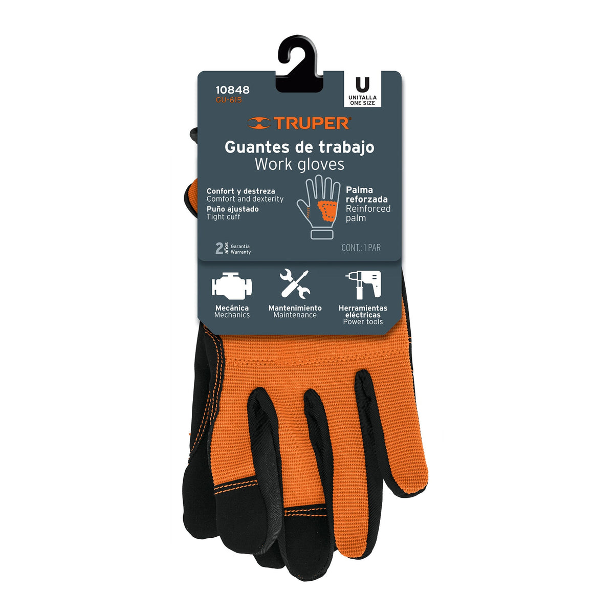 Guantes para mecánico, palma reforzada