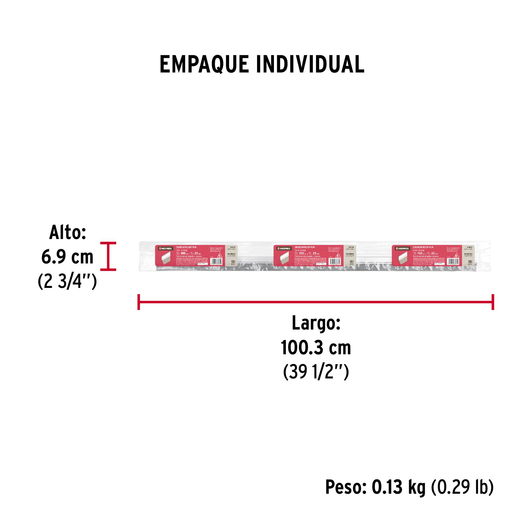 Guardapolvo, 100 cm, aluminio