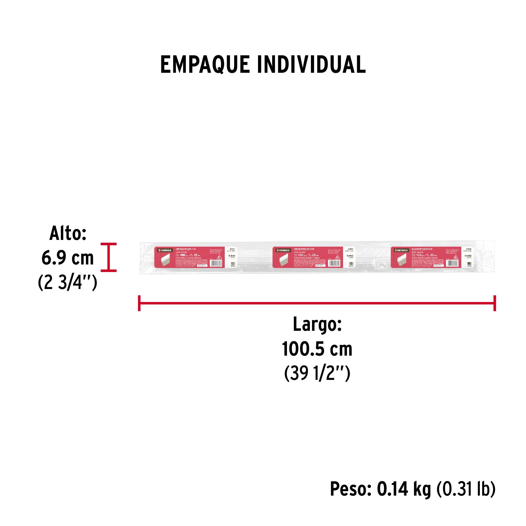 Guardapolvo, 100 cm, blanco