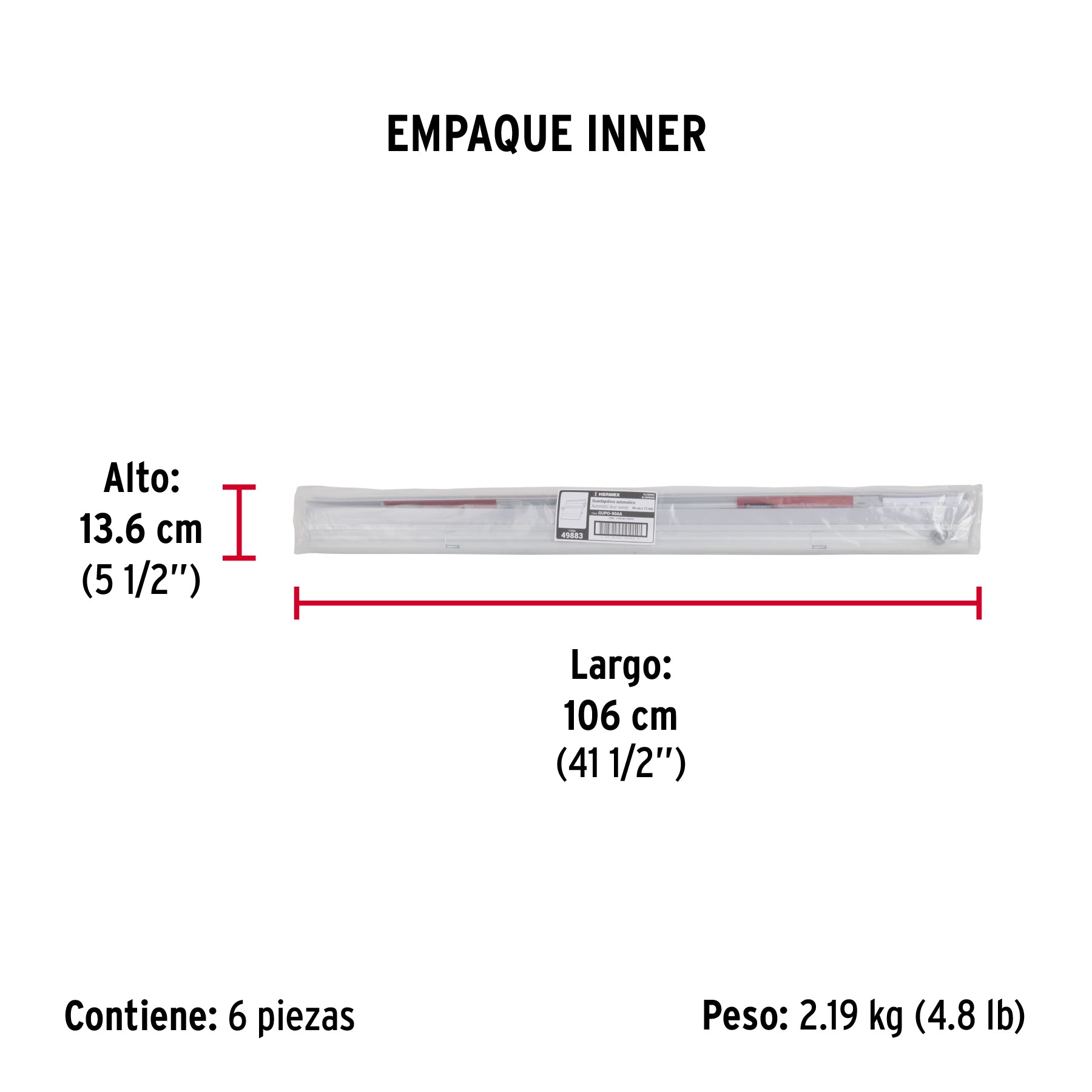 Guardapolvo automático 90 cm aluminio