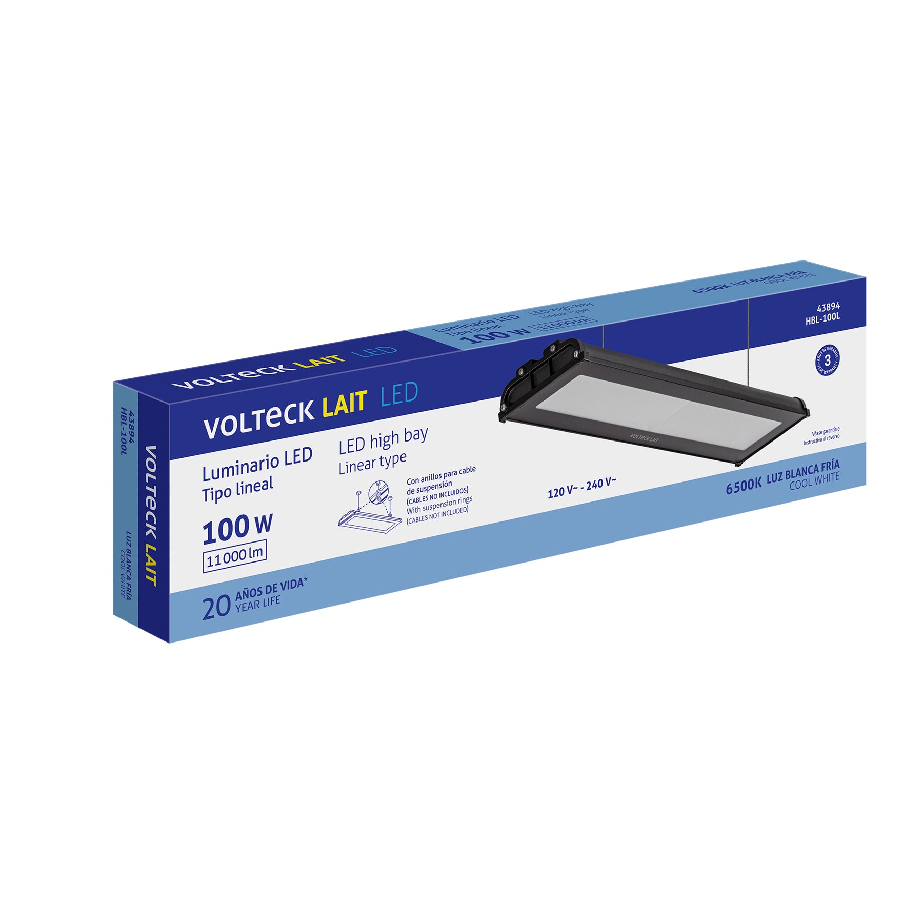 Luminario LED 100 W High Bay 6500 K, VOLTECK