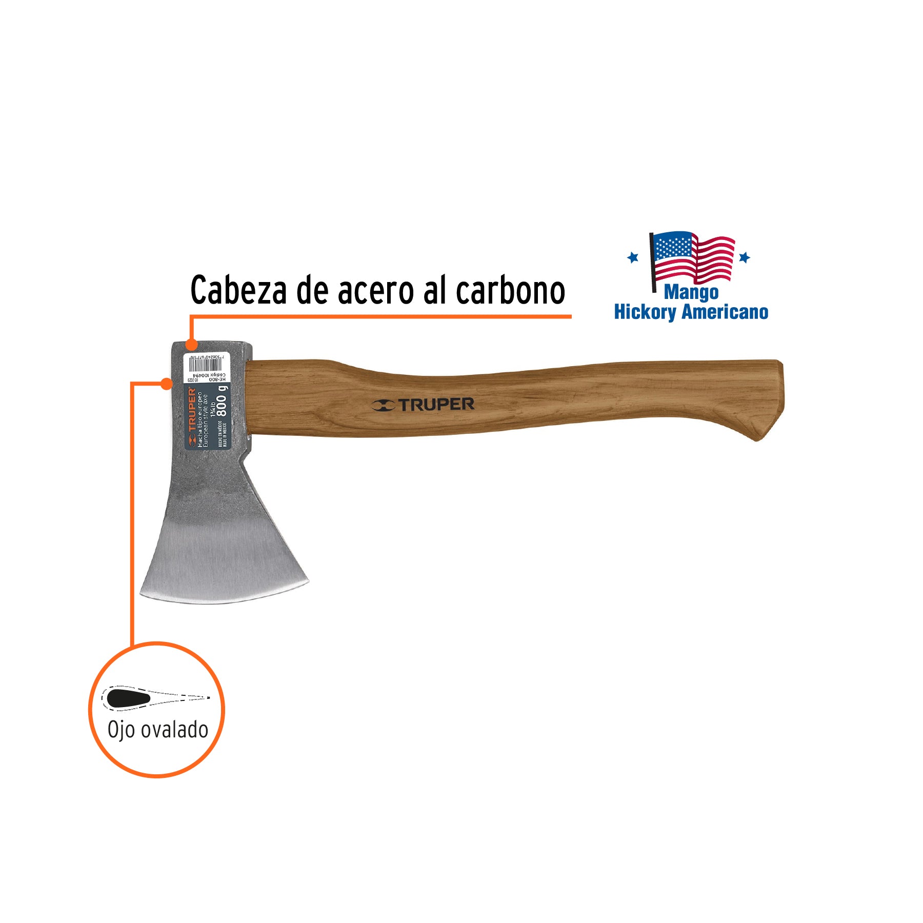 Hacha europea de 800 gramos