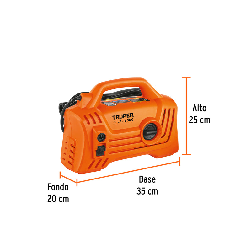 Hidrolavadora eléctrica compacta 1600 PSI, Truper