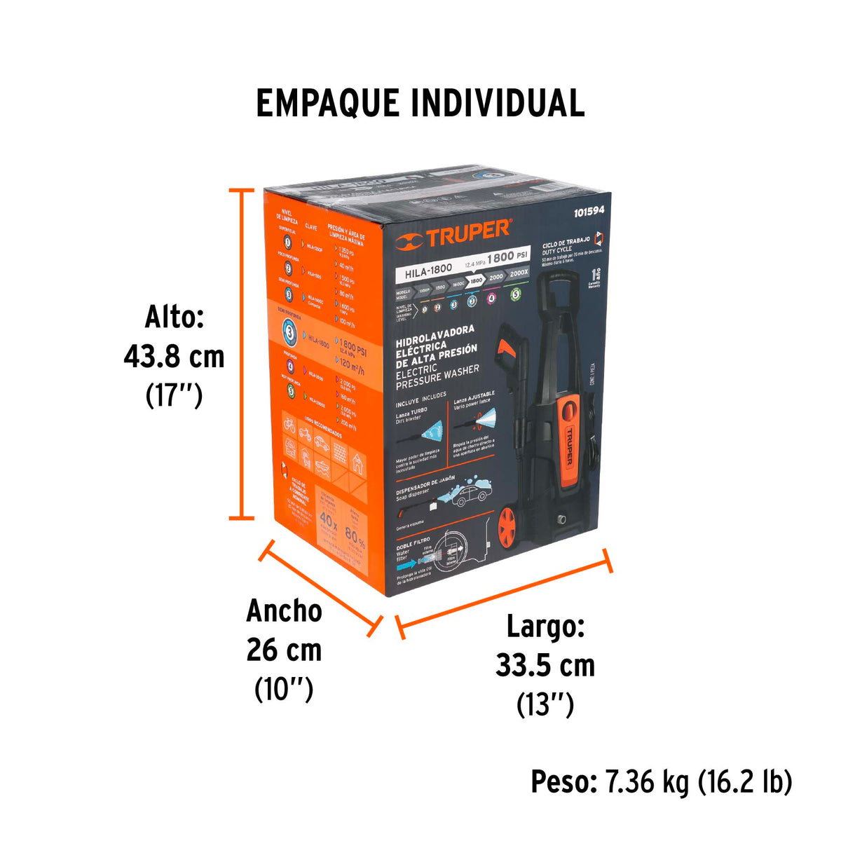 Hidrolavadora eléctrica 1800 PS