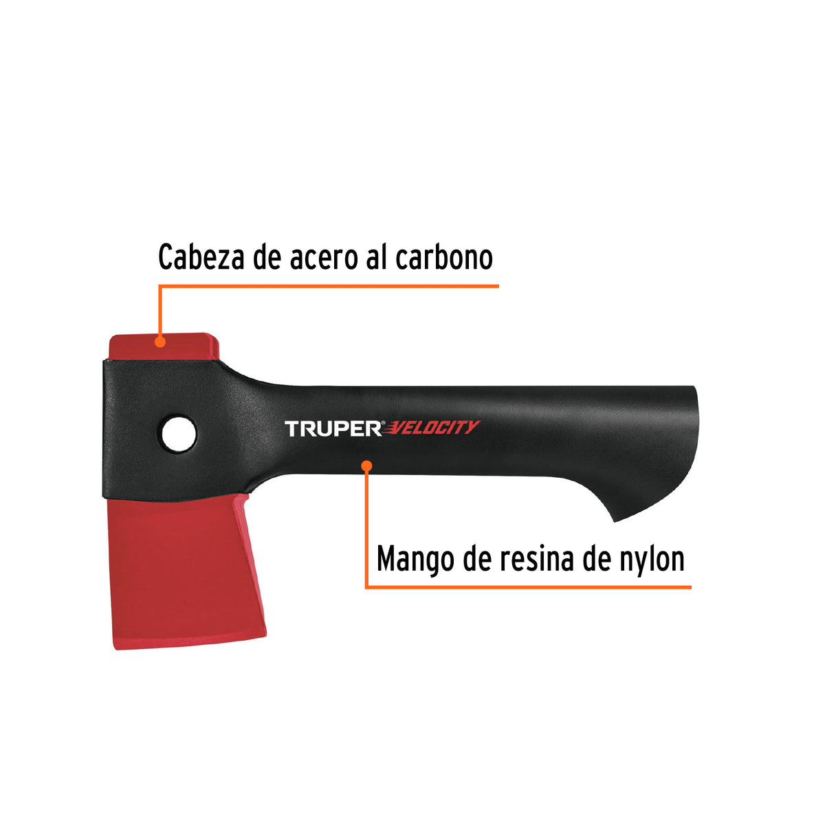 Hacha 1 lb, mango corto de nylon, 9'