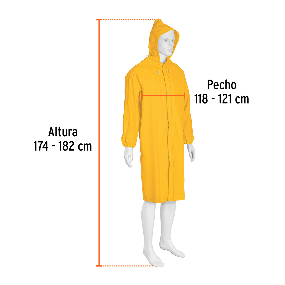 Gabardina talla grande, PVC