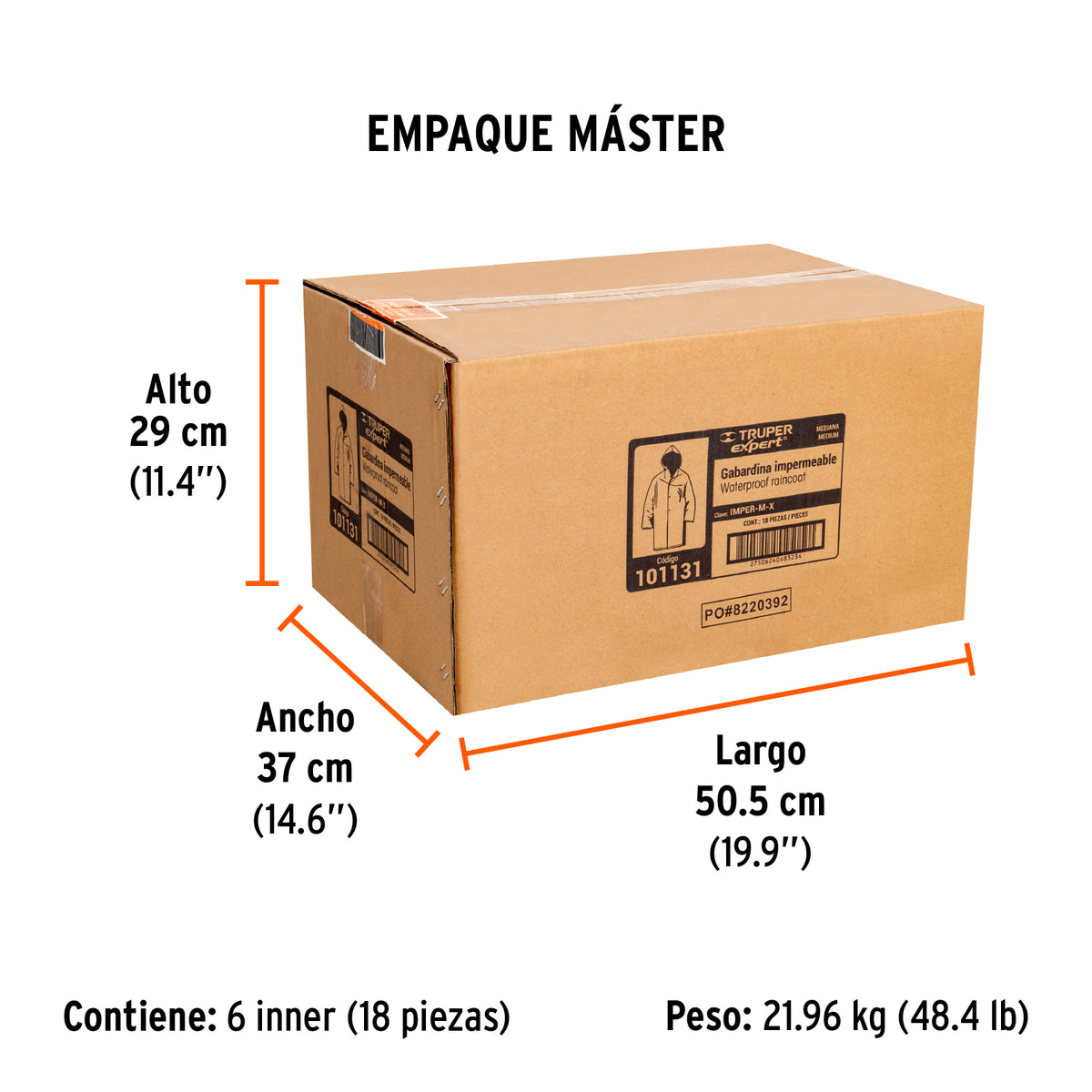 Gabardina impermeable, PVC/poliéster/PVC, 0.35 mm M, Expert