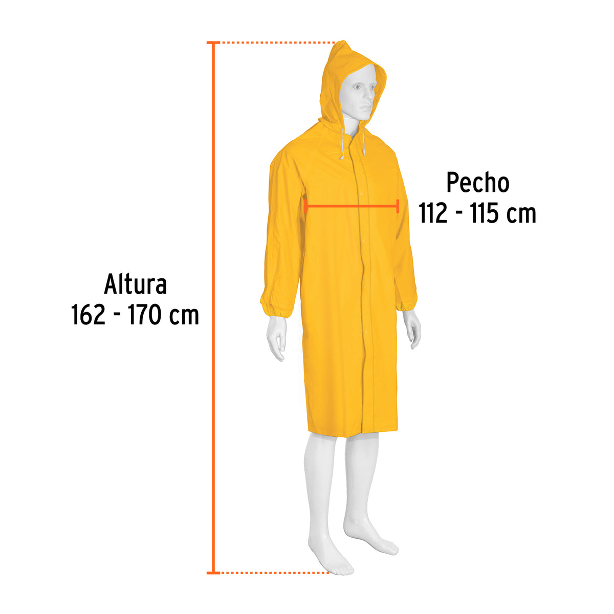 Gabardina talla chica, PVC