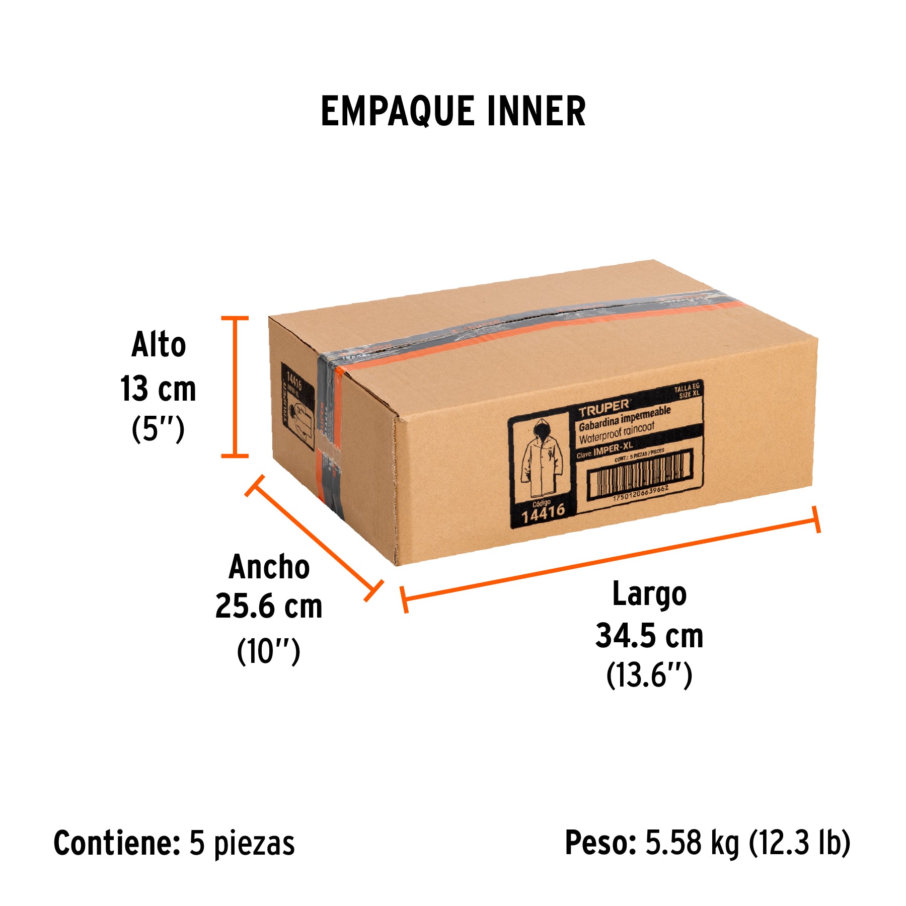 Gabardina talla extra-grande, PVC