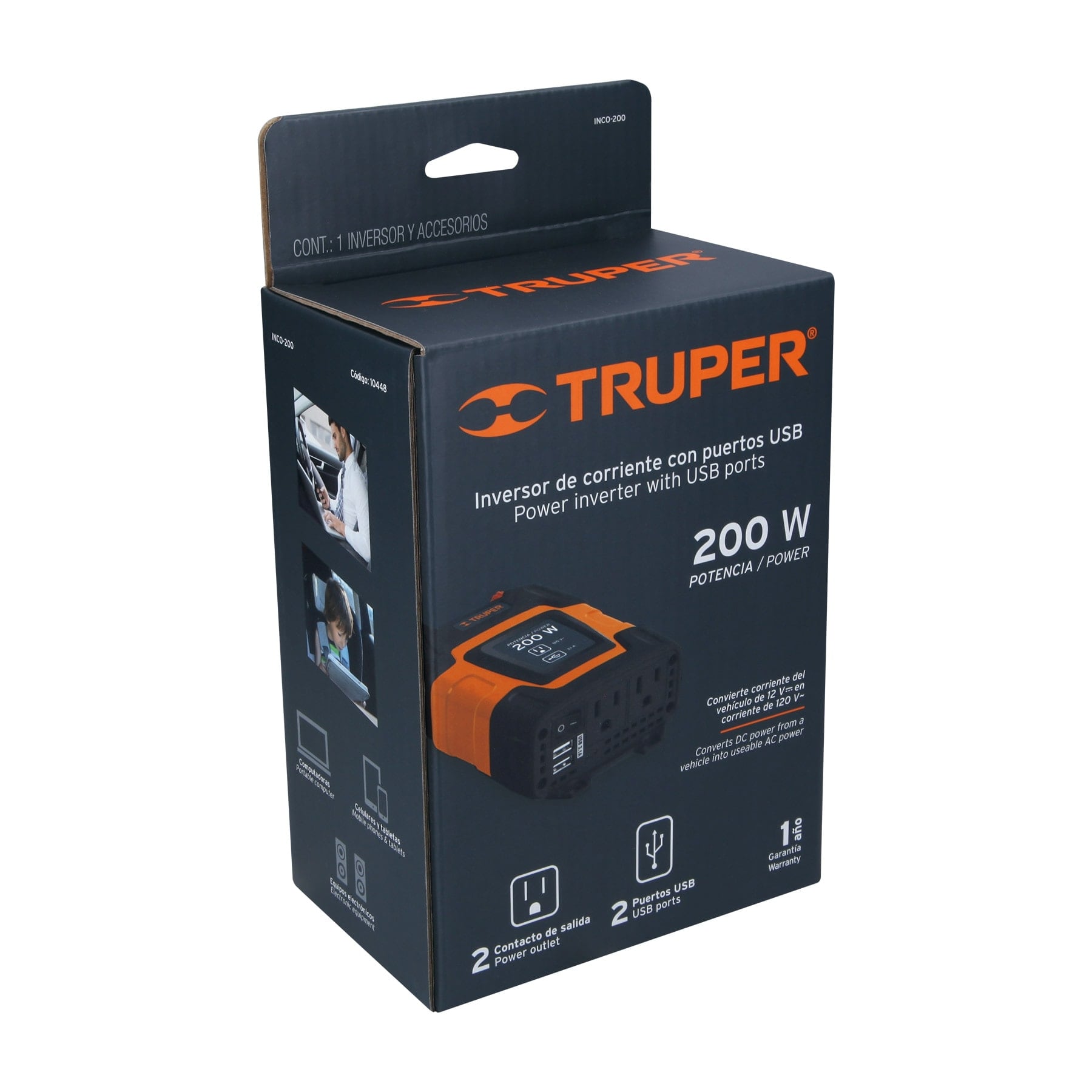 Inversor de corriente 200 W