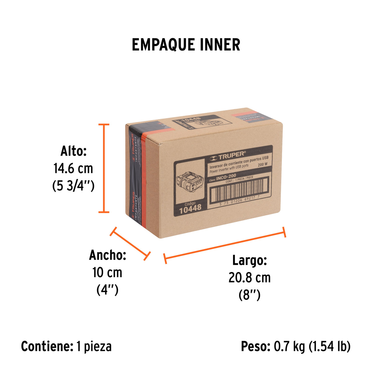Inversor de corriente 200 W