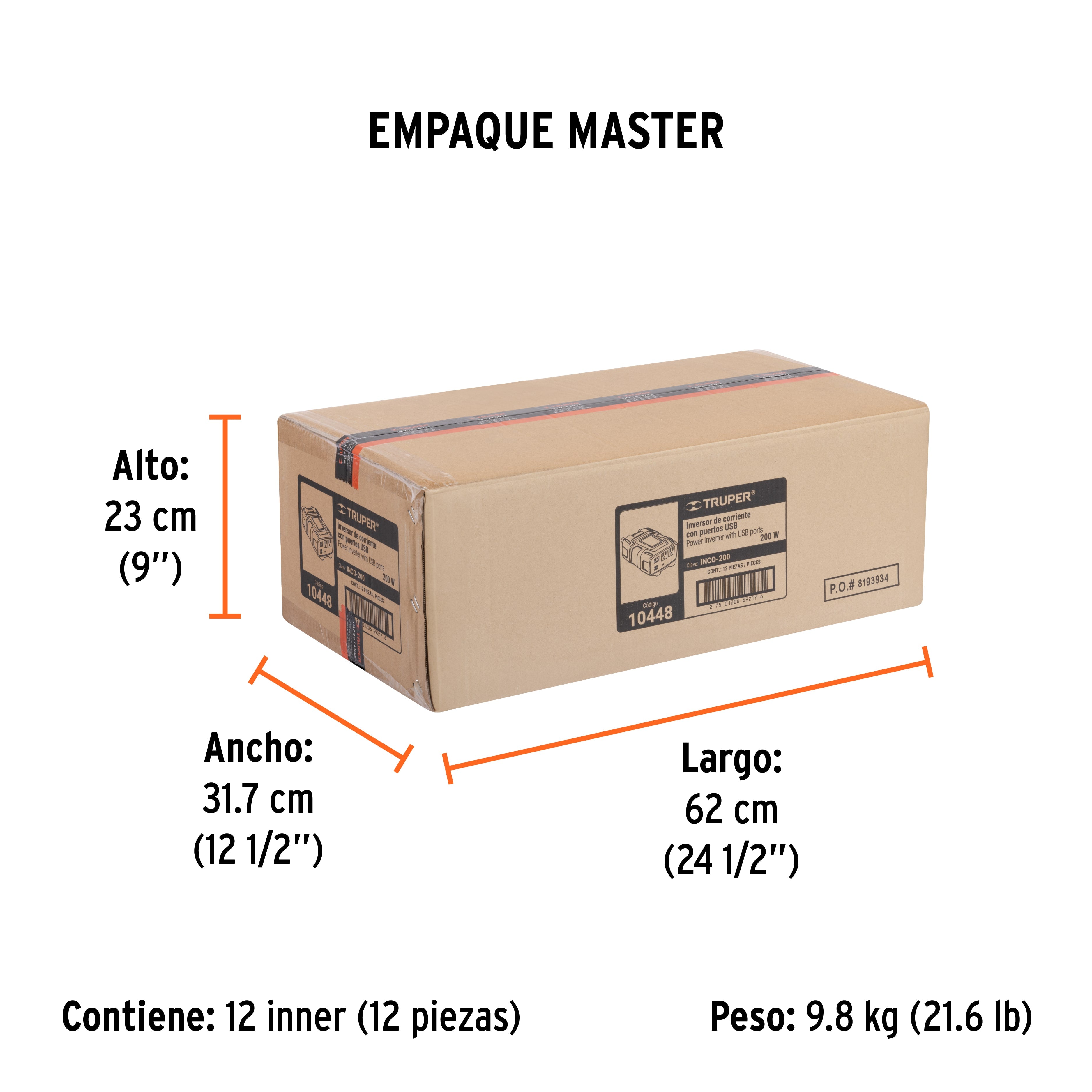 Inversor de corriente 200 W