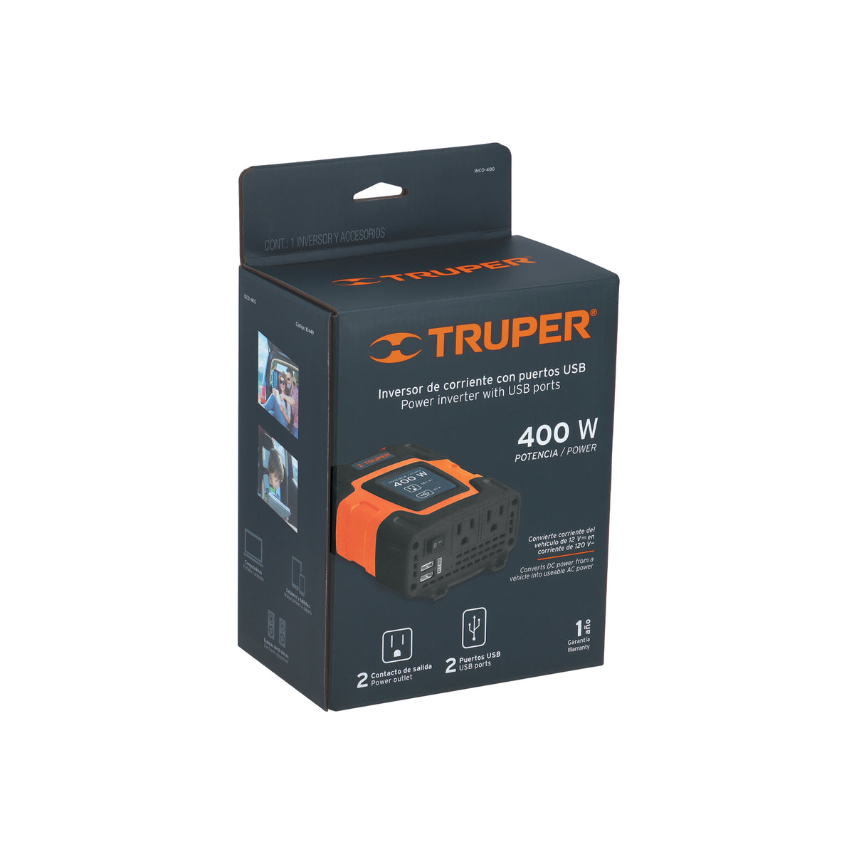 Inversor de corriente 400 W