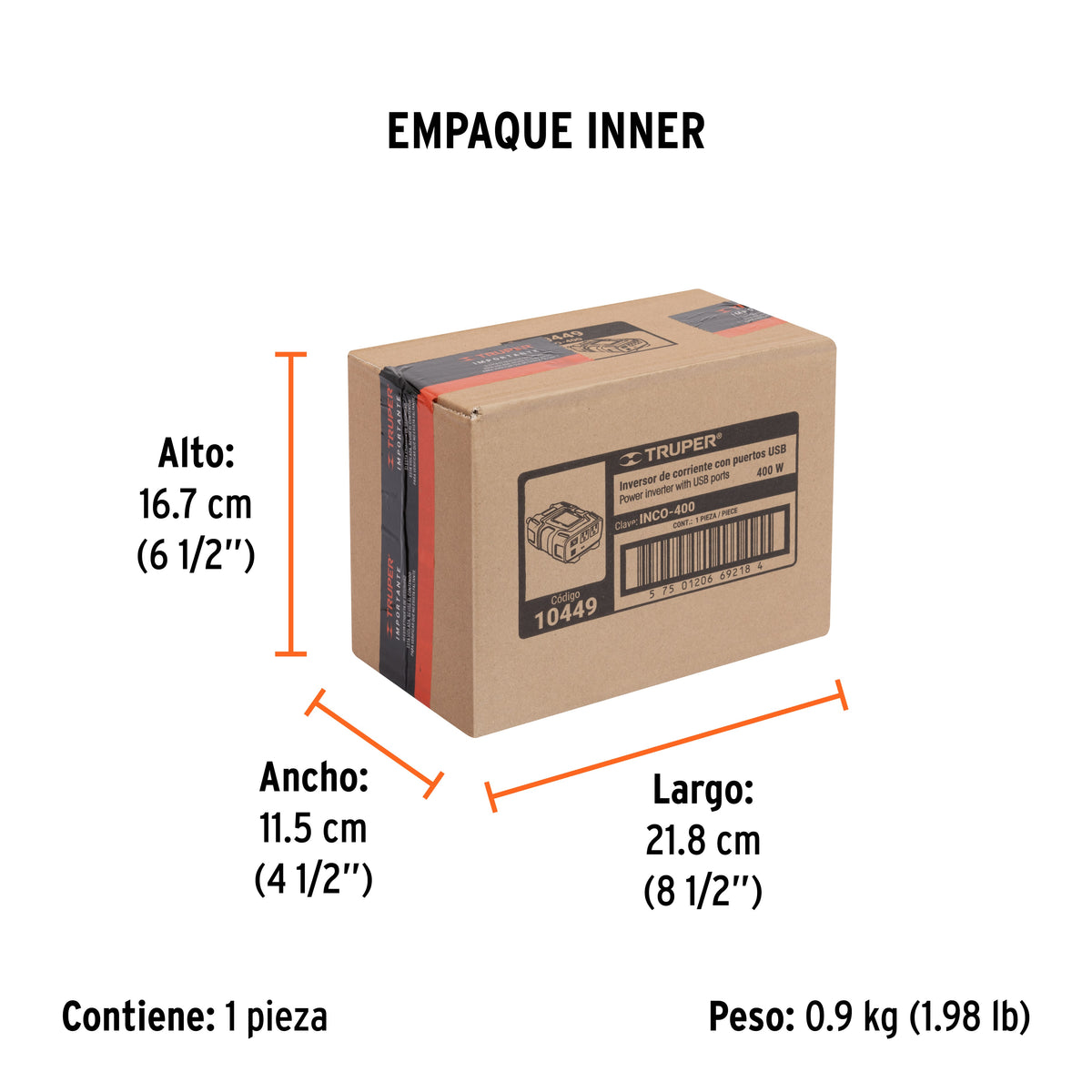 Inversor de corriente 400 W