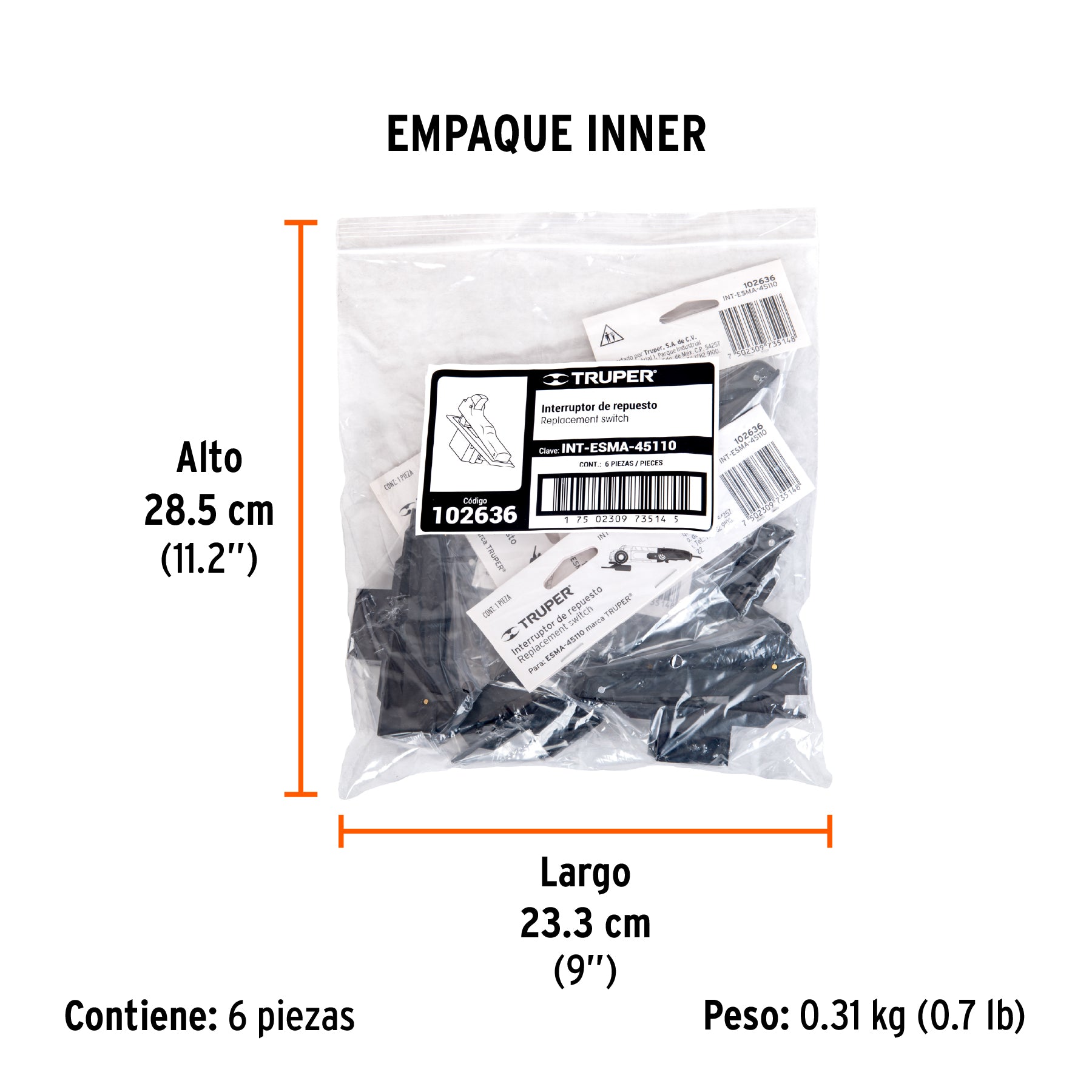 Interruptor de repuesto para ESMA-45110, Truper
