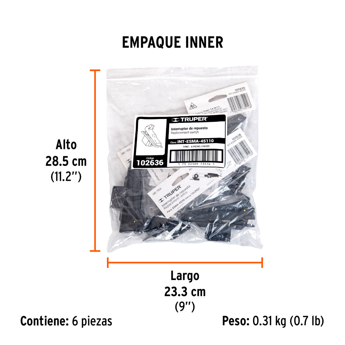 Interruptor de repuesto para ESMA-45110, Truper