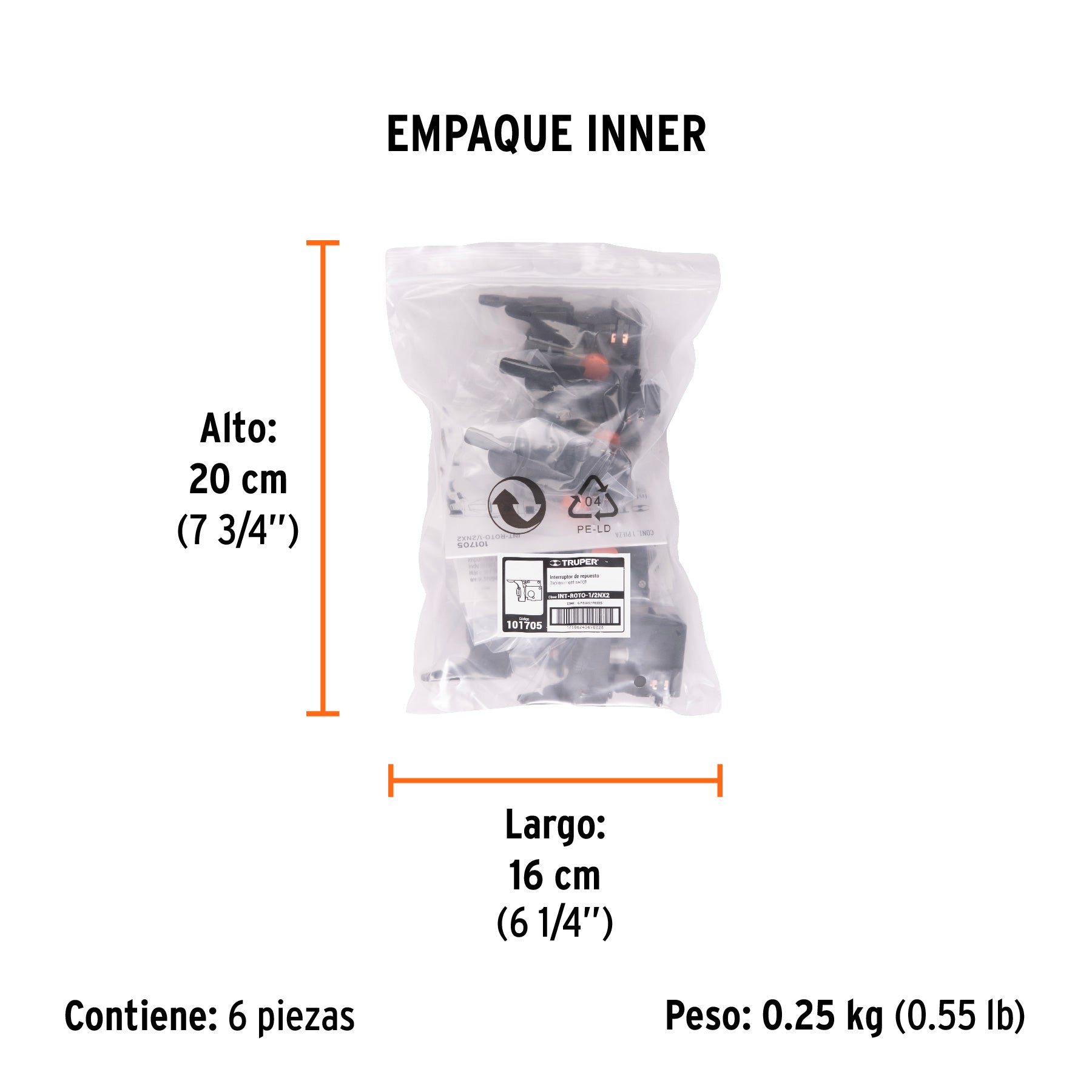 Interruptor de repuesto para ROTO-1/2NX2, Truper