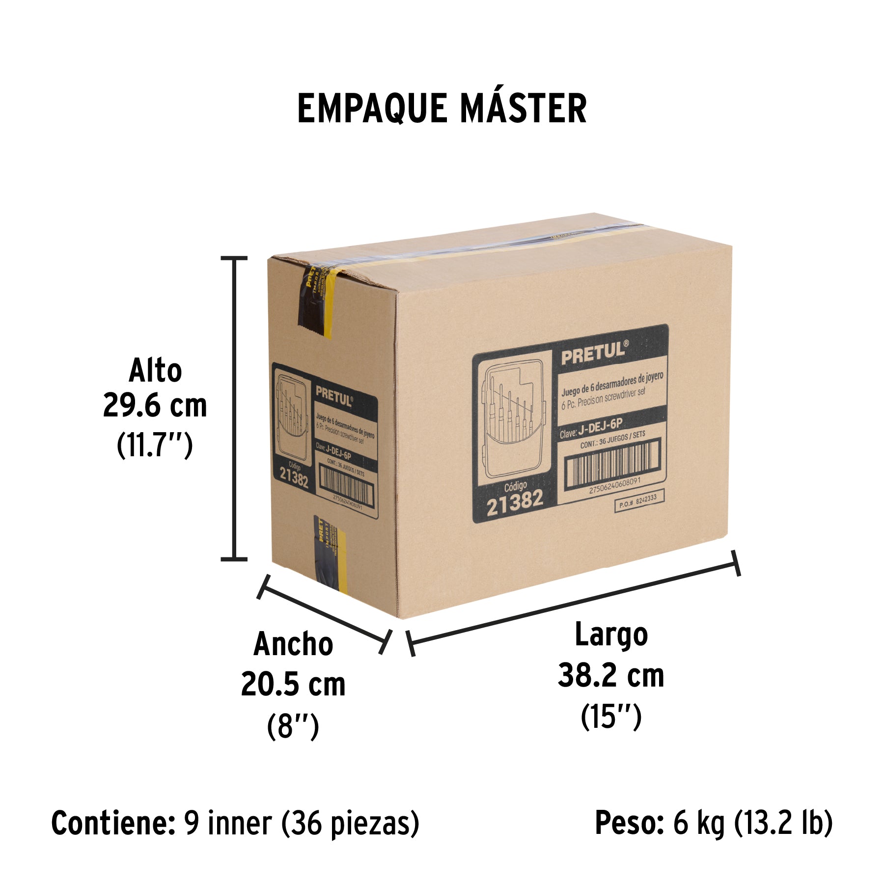 Juego con desarmadores metalicos de precisión ,6pzas, Pretul