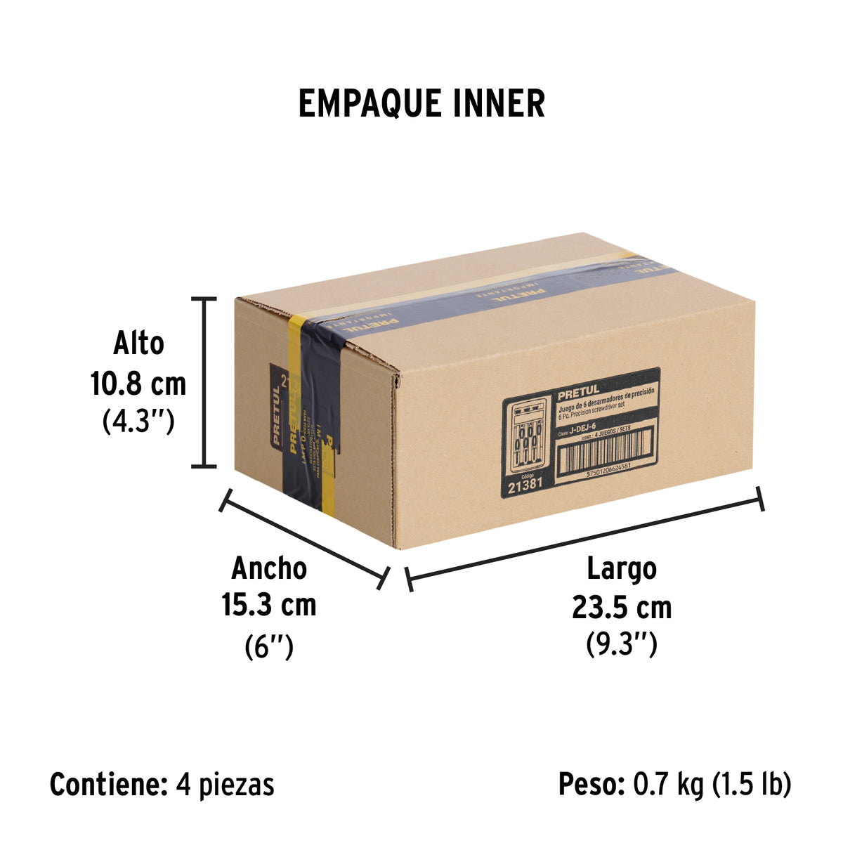 Juego con desarmadores de precisión, 6 piezas, Pretul