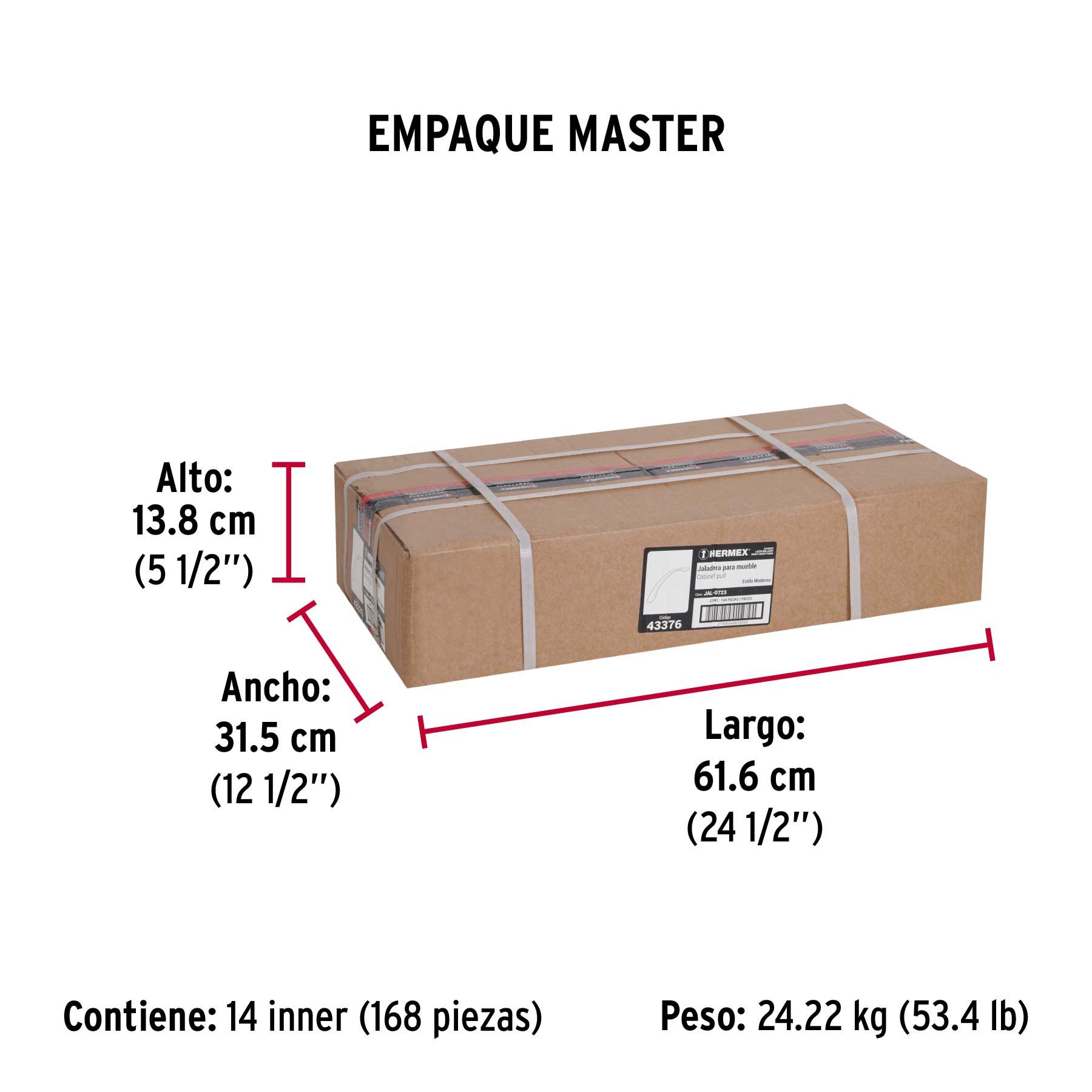 Jaladera, latón brillante, estilo Moderno, 224 mm
