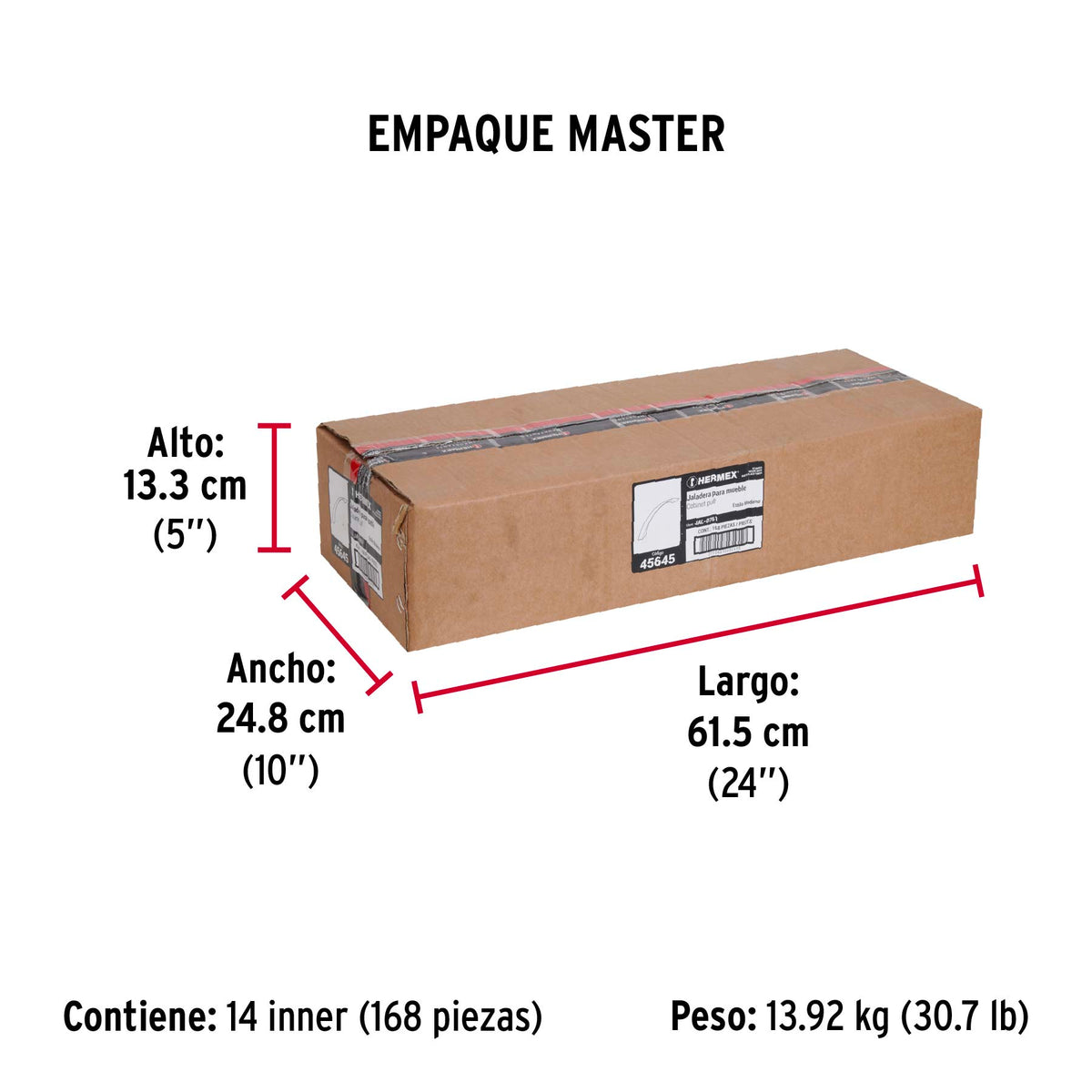 Jaladera de 128mm estilo 'Moderno' acabado negro, Hermex