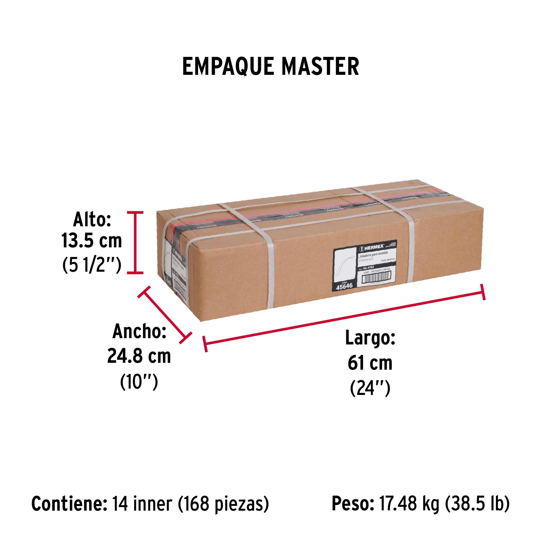 Jaladera de 160mm estilo 'Moderno' acabado negro, Hermex