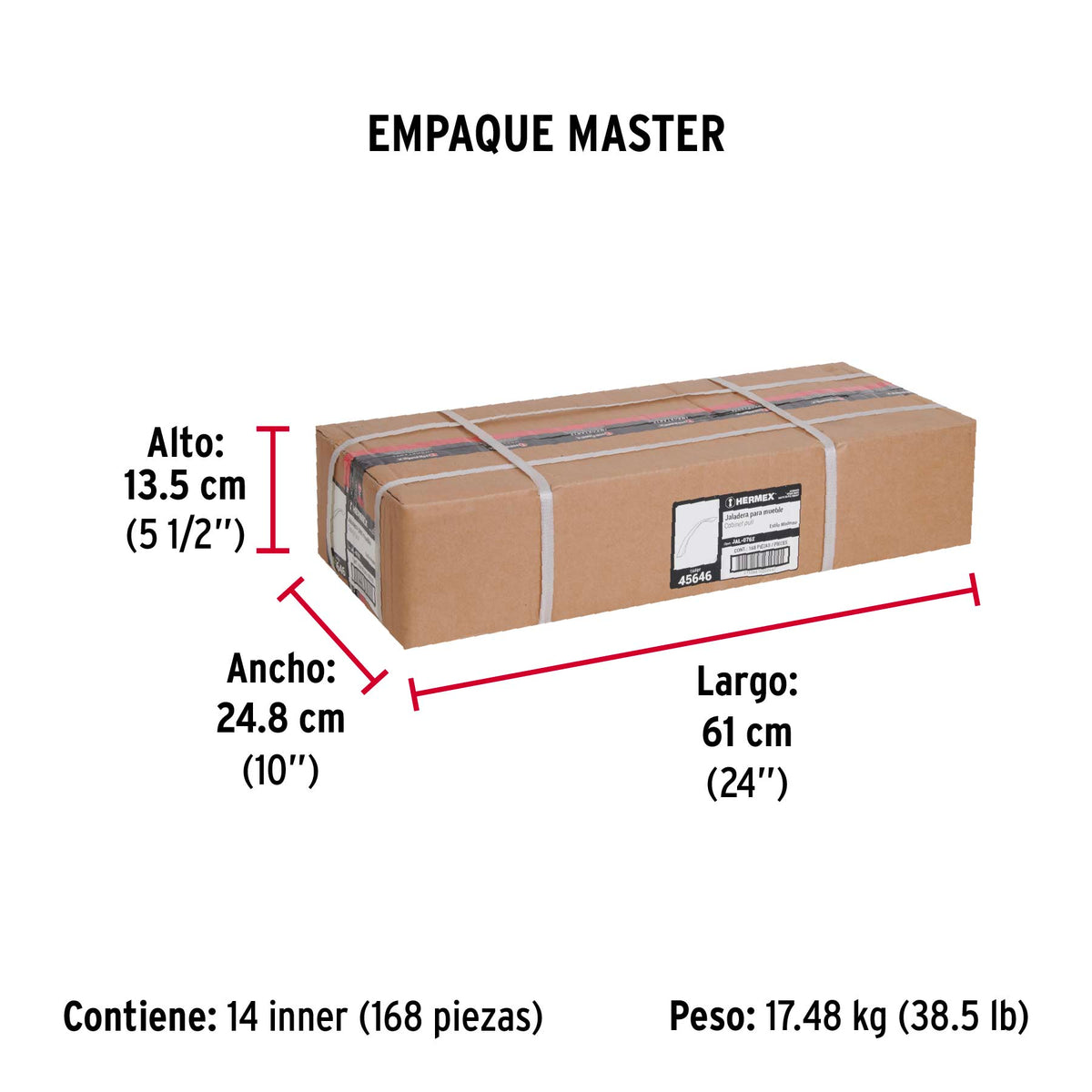 Jaladera de 160mm estilo 'Moderno' acabado negro, Hermex