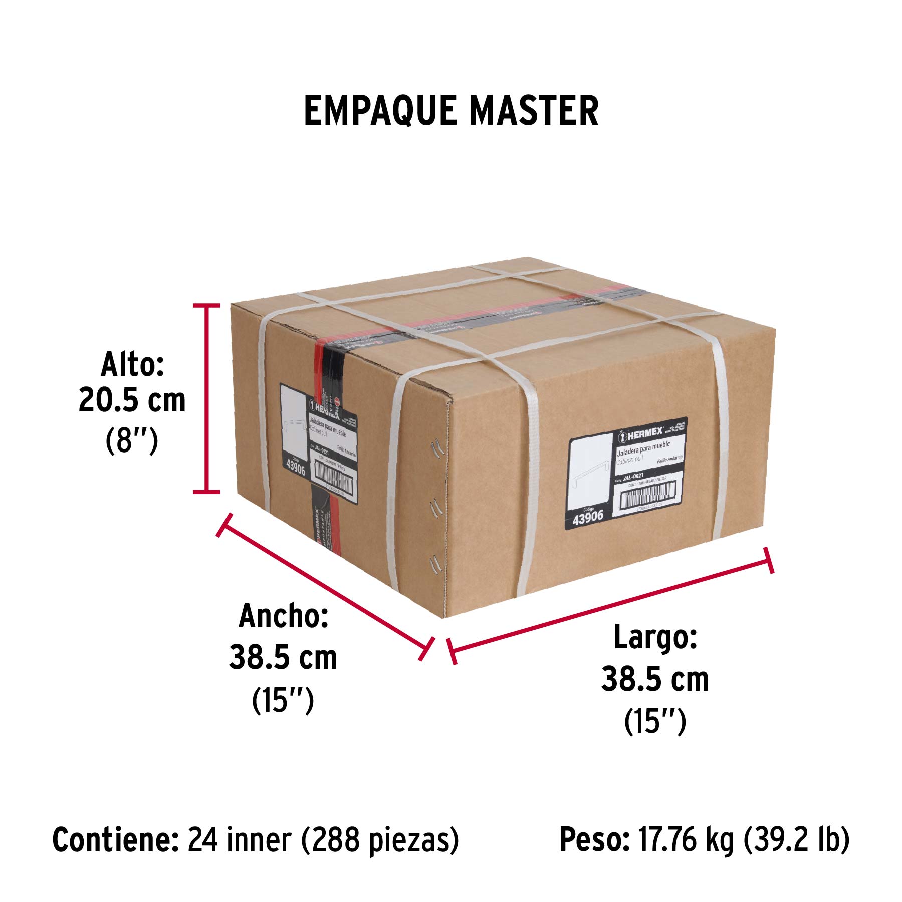 Jaladera, latón brillante, estilo Andamio, 96 mm