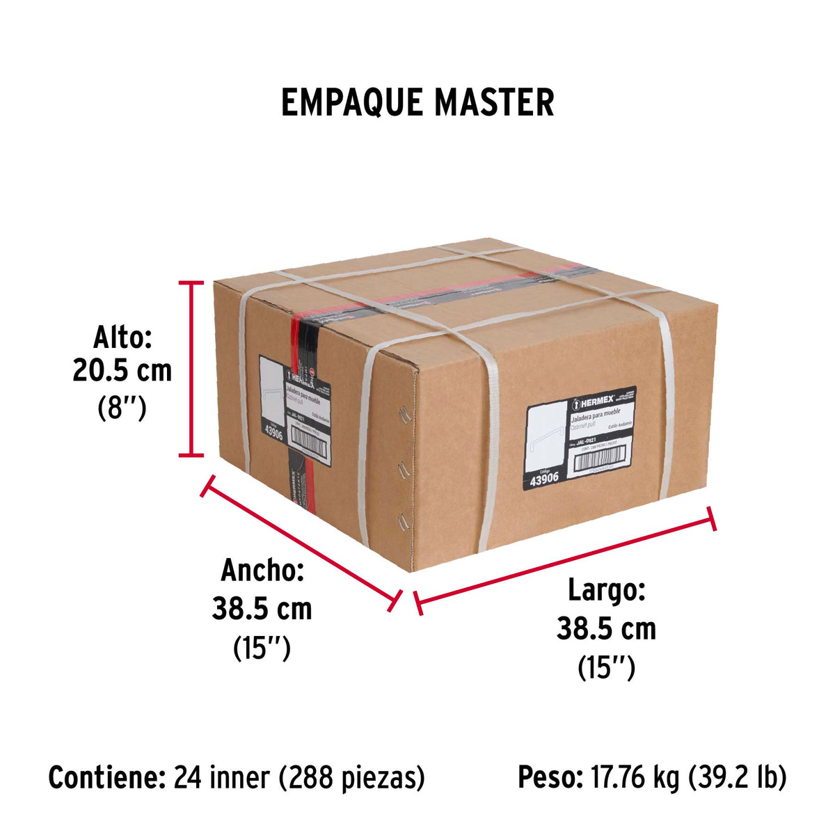 Jaladera, latón brillante, estilo Andamio, 96 mm