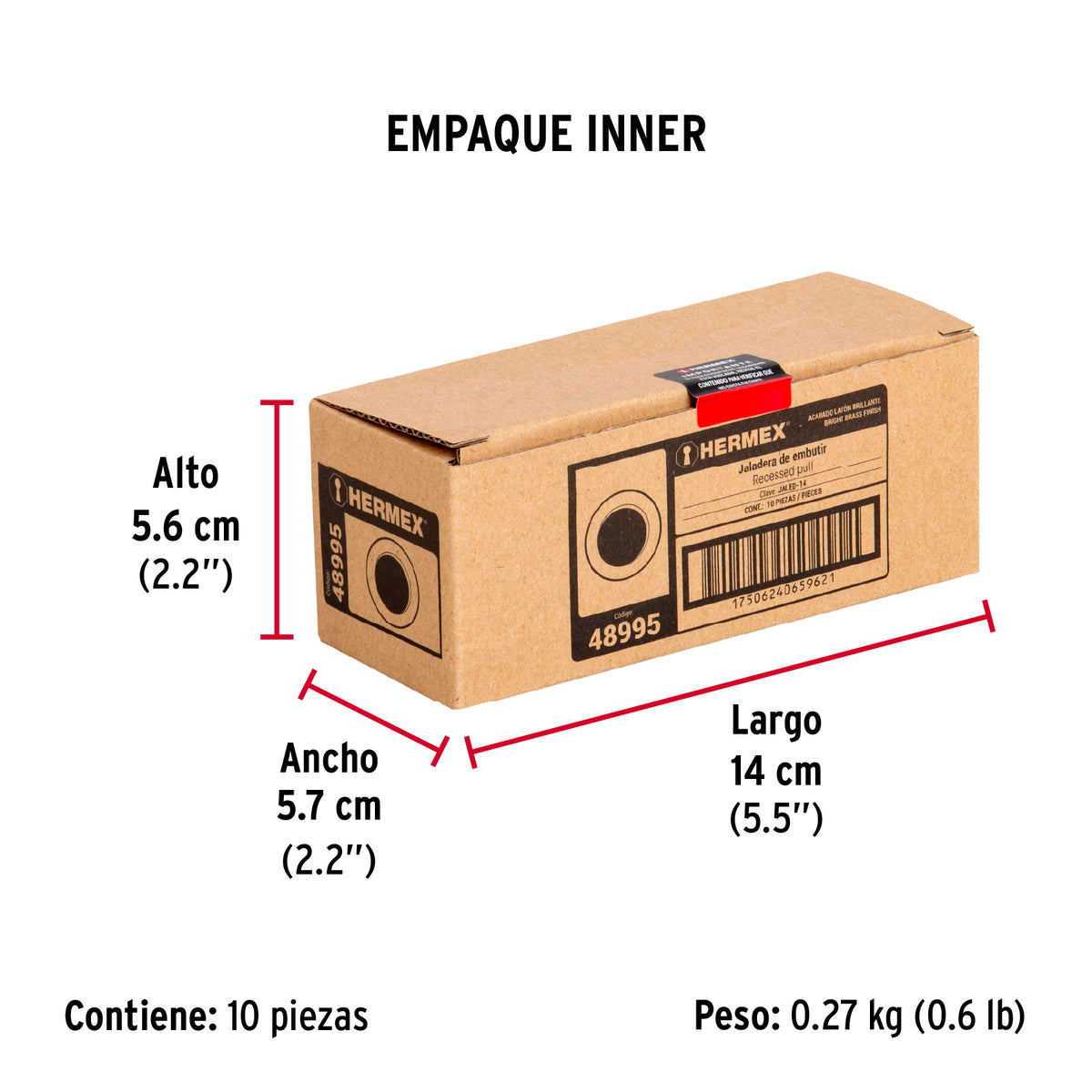 Jaladera de embutir latonada tipo dedal #4