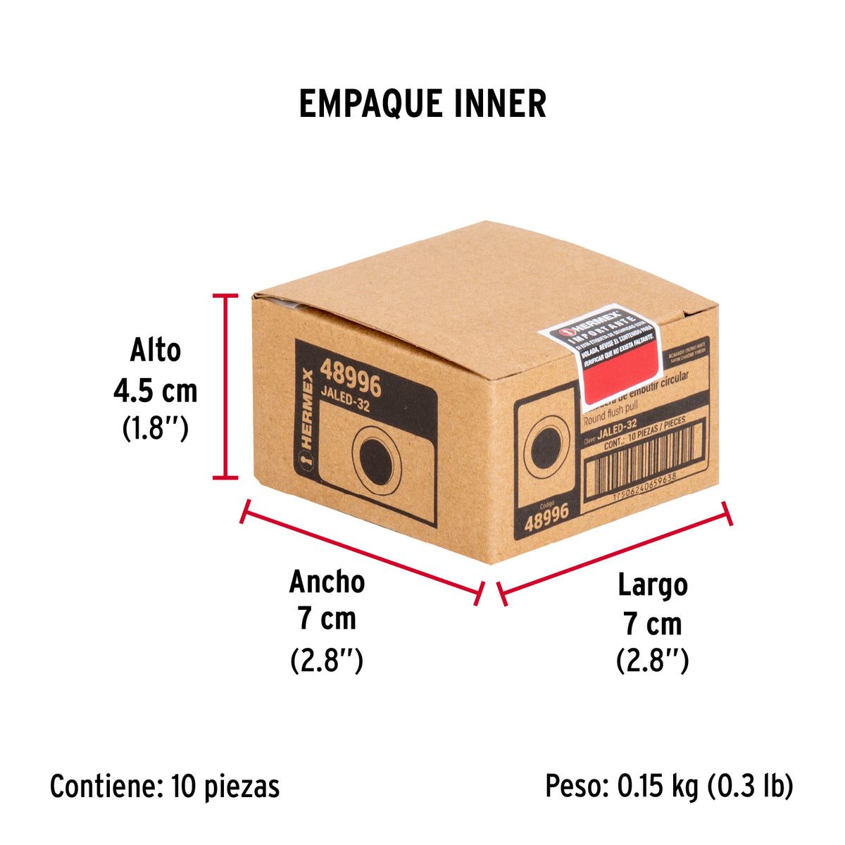 Jaladera de embutir cromada tipo dedal #2