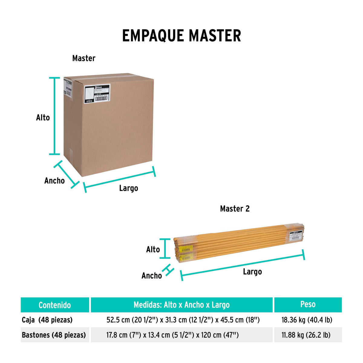 Jalador de plástico con base de aluminio, 50 cm