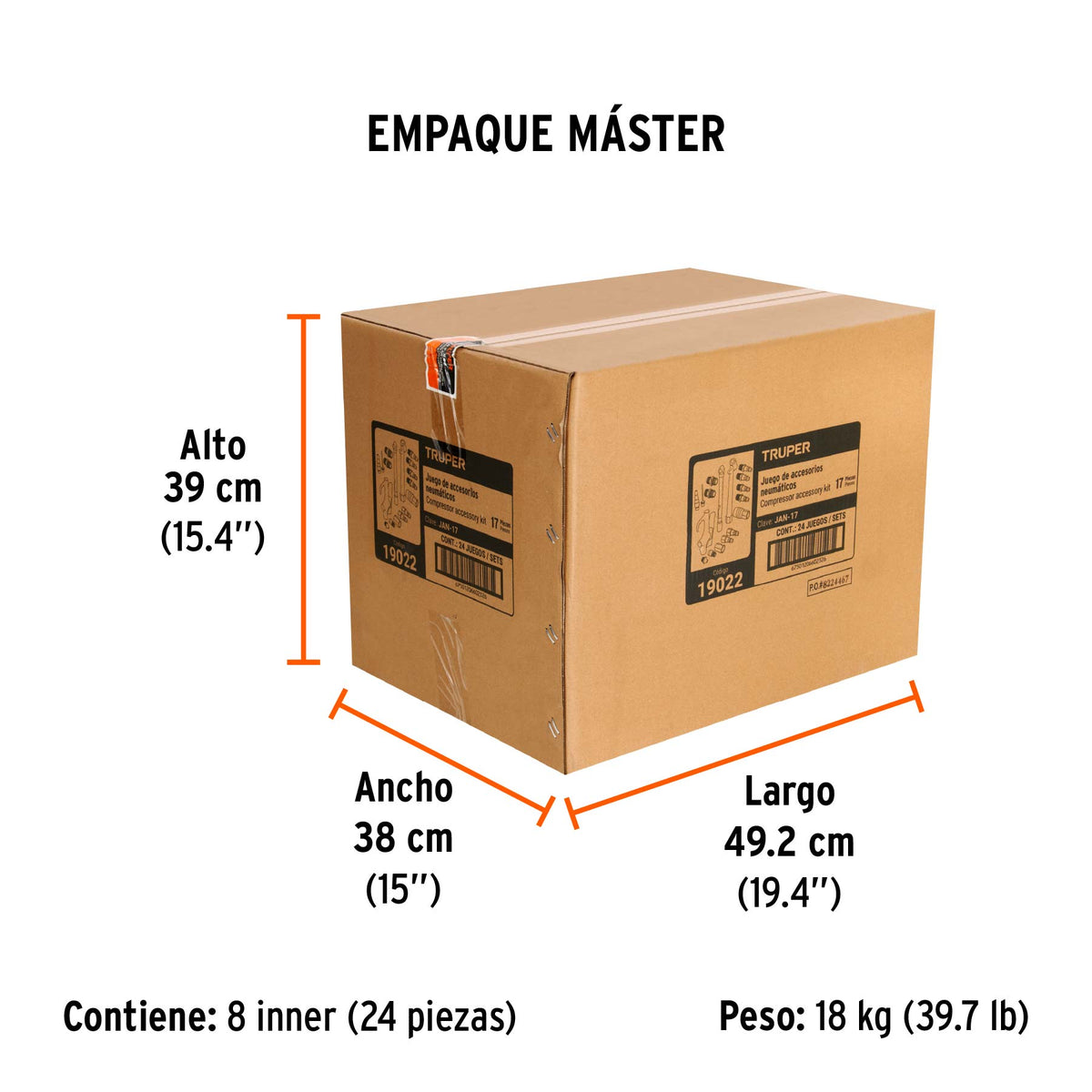 Juego de 17 piezas para compresor de aire