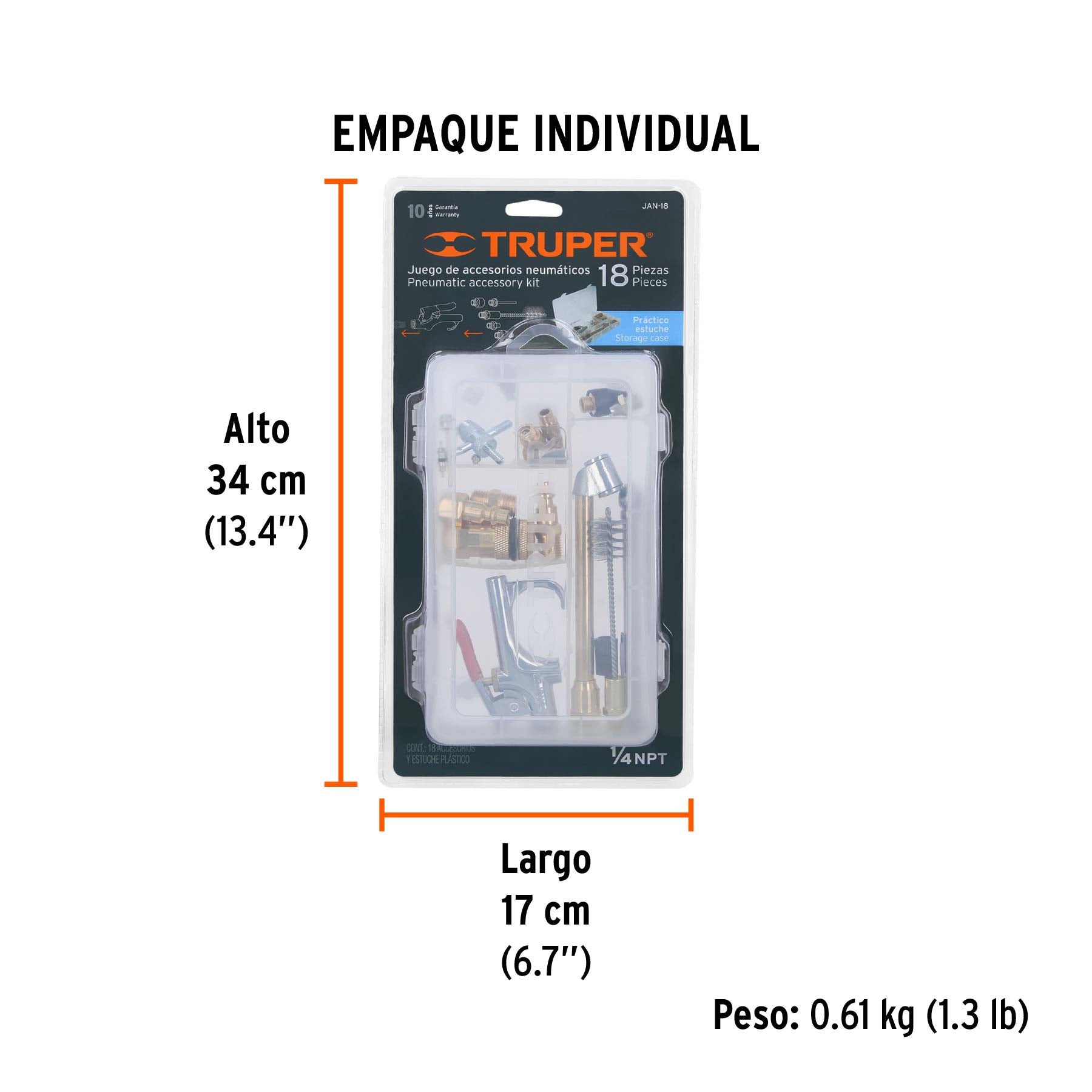 Juego de 18 piezas para compresor de aire