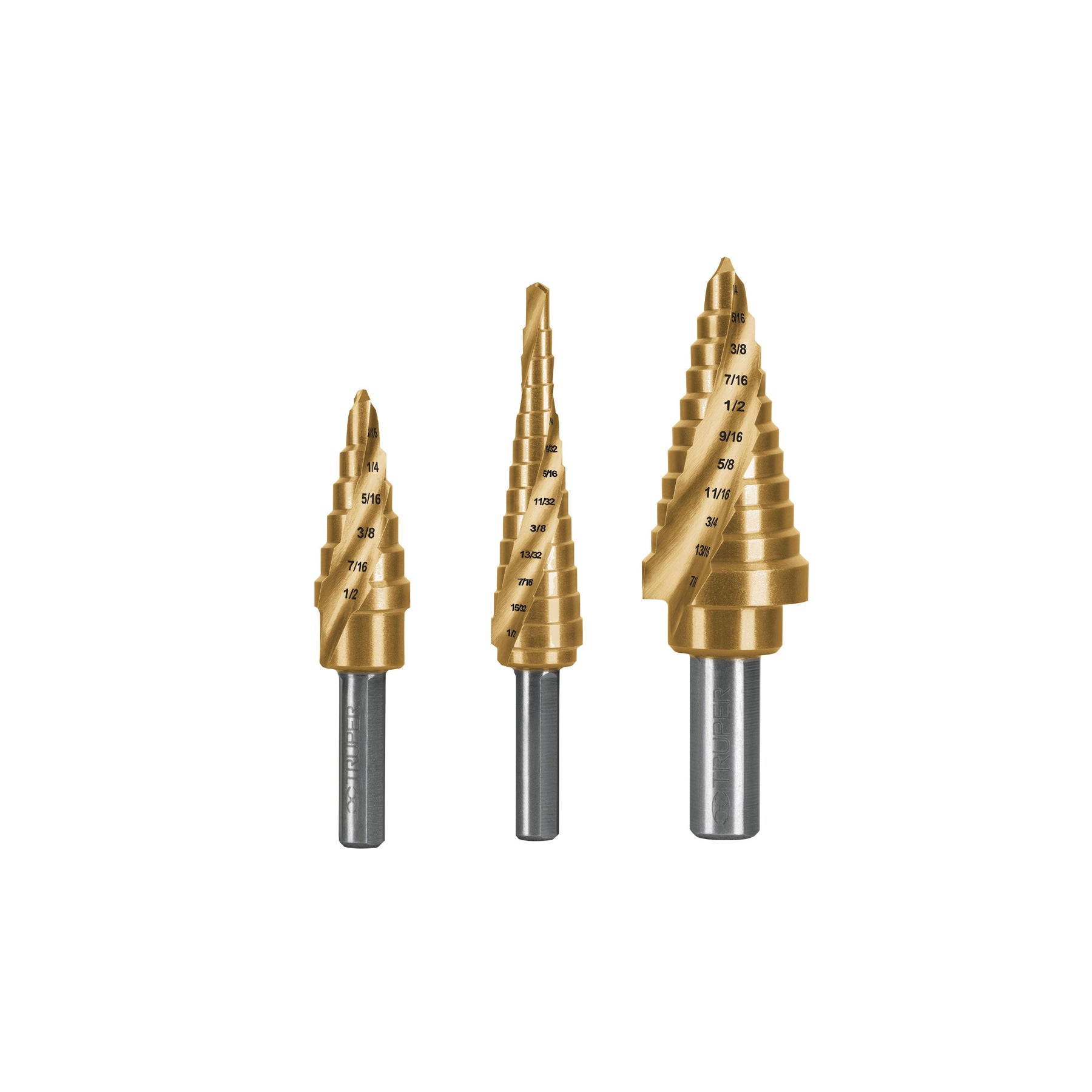 Juego de brocas escalonadas titanio 3 piezas, Expert