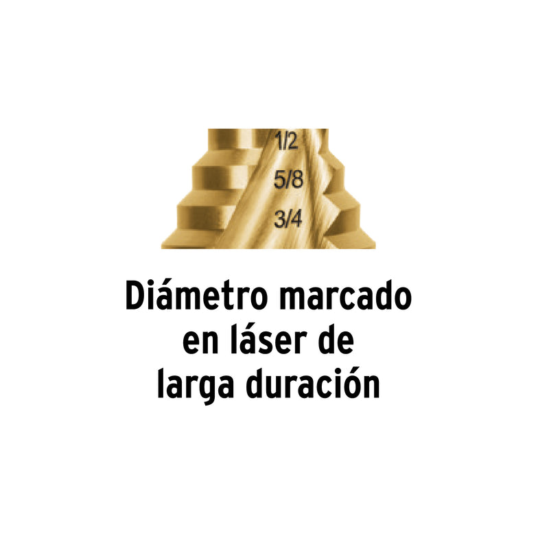 Juego de brocas escalonadas titanio 3 piezas, Expert