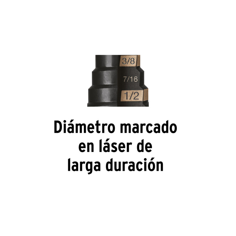 Juego de brocas escalonadas óxido negro 3 piezas