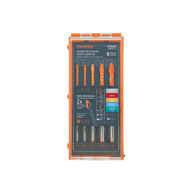 Juego de brocas multimaterial, 5 piezas