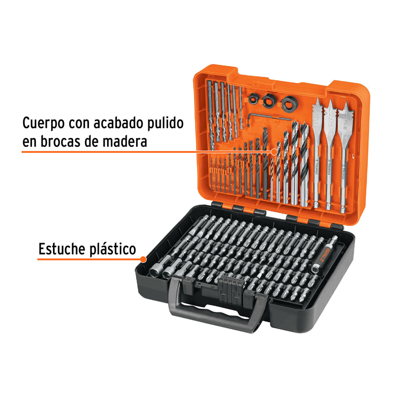 Juego de brocas y puntas, 100 piezas