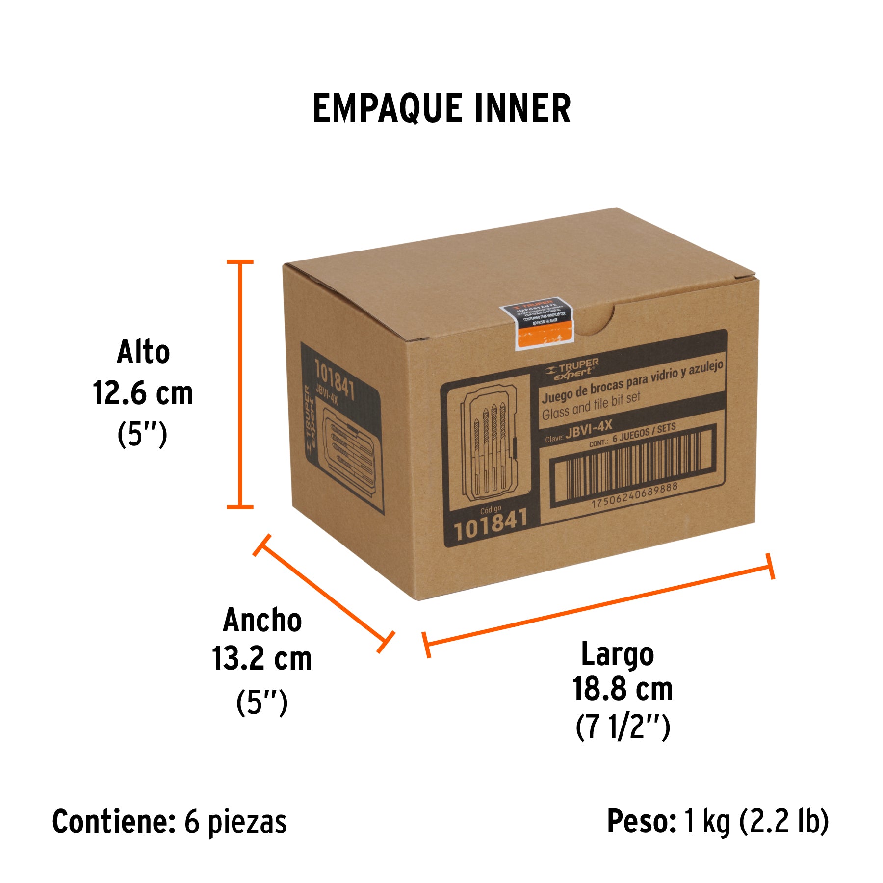 Juego de brocas p/vidrio y azulejo, 4 pzas, Truper Expert