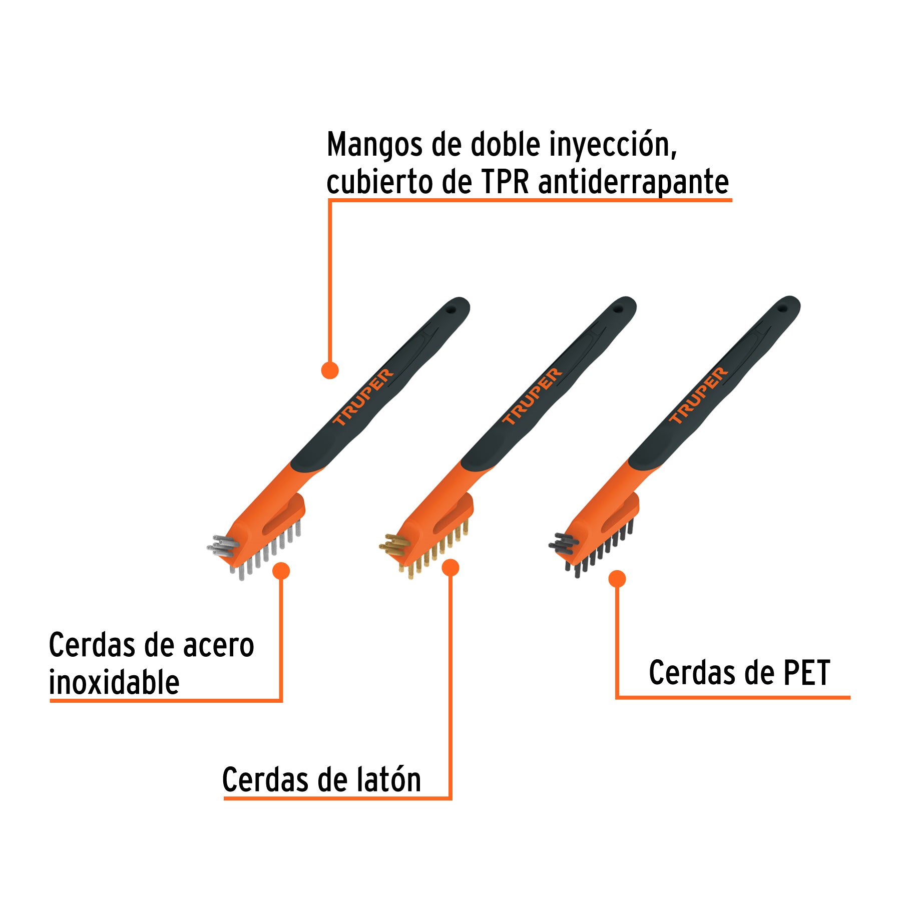 Juego de 3 mini cepillo de alambre