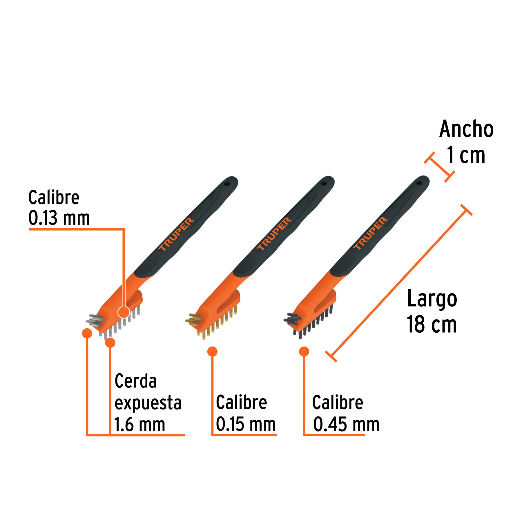 Juego de 3 mini cepillo de alambre