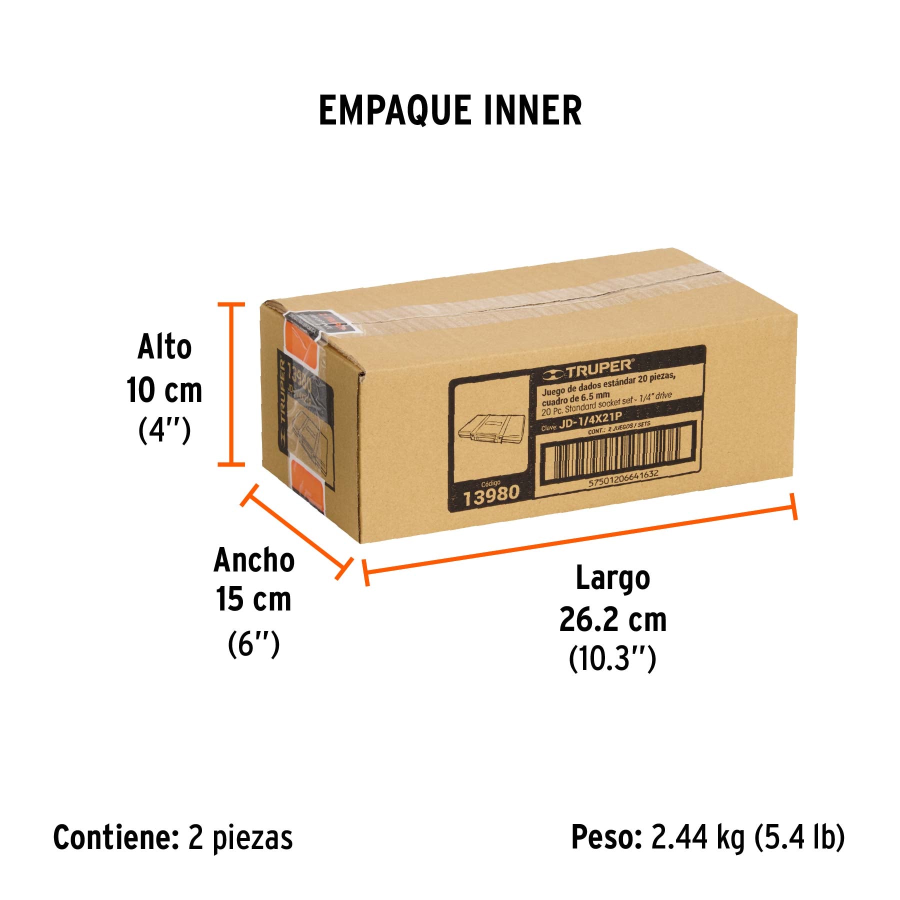 Juego de autoclé, cuadro 1/4", 20 piezas, Standard