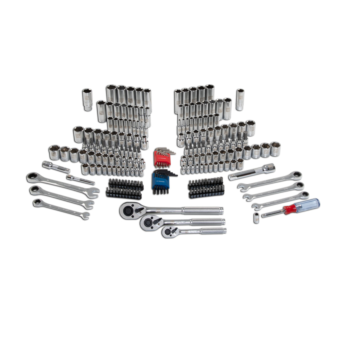 Juego autoclé, cuadro 1/4, 3/8 y 1/2", 217 piezas, std y mm
