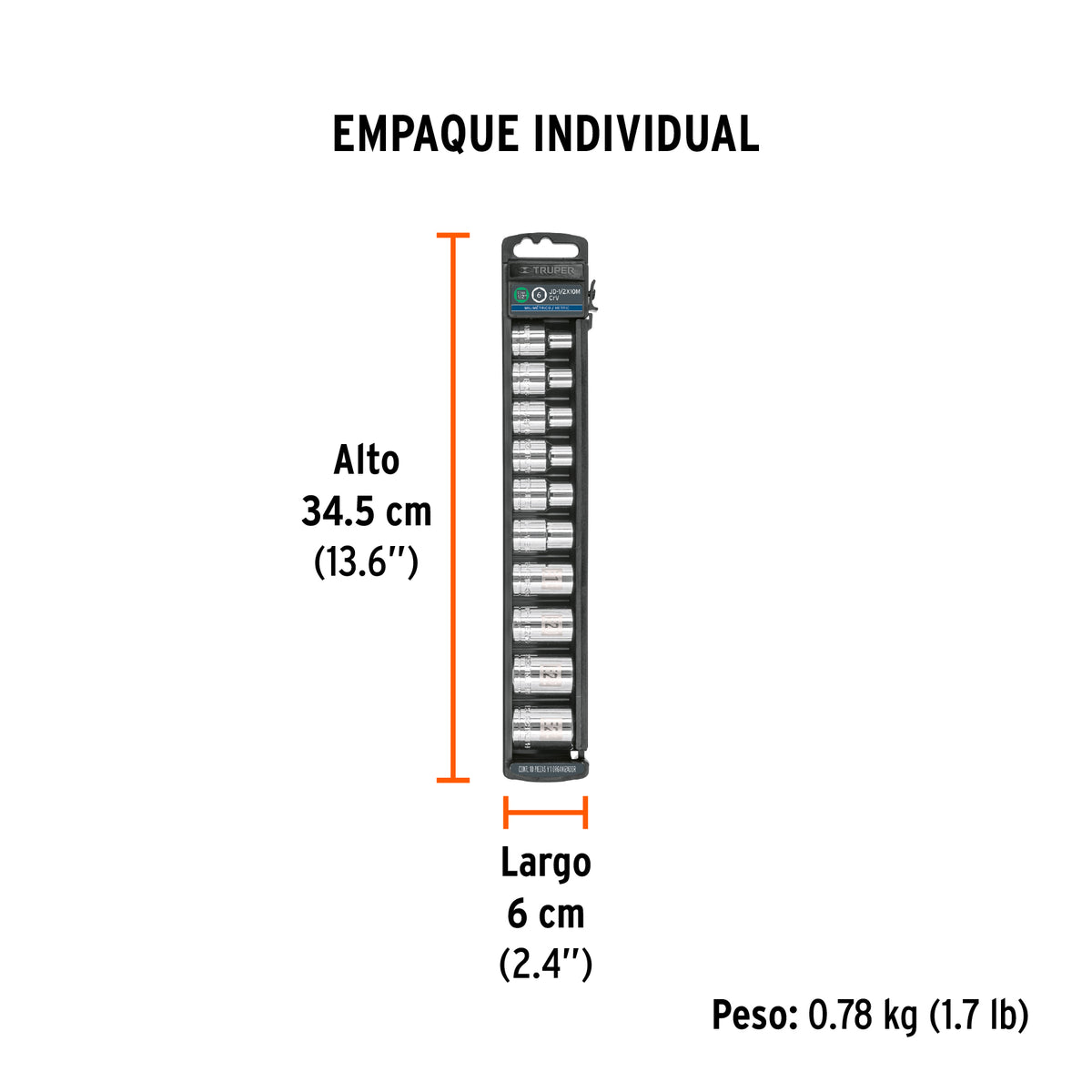 Juego dados, punta torx,1/2", 10 piezas
