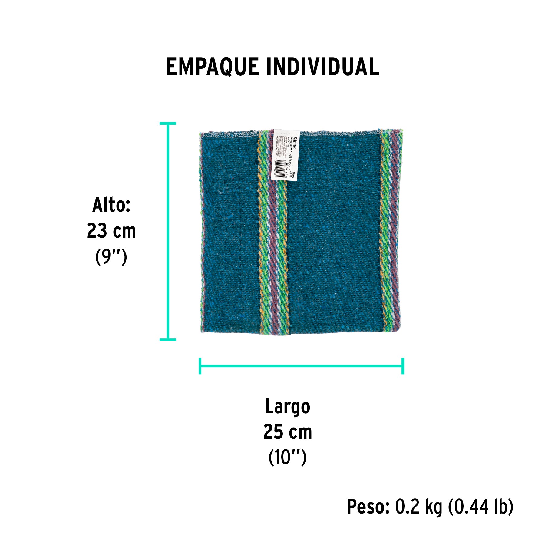 Jerga sarga ligera de 1 m x 48 cm, azul