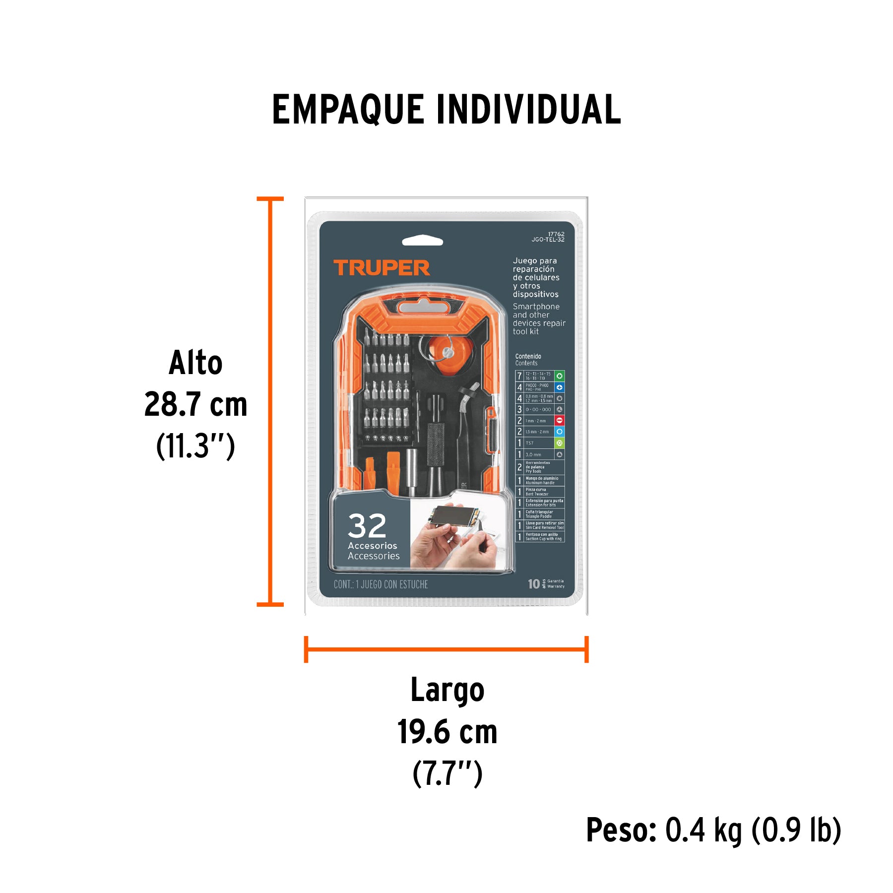 Juego de herramientas para reparación de celulares 32 piezas